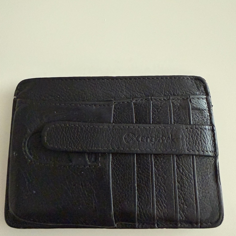 Black Leather C ard Holder  Wallet CengizPake Slim Minimalist Credit Card Case